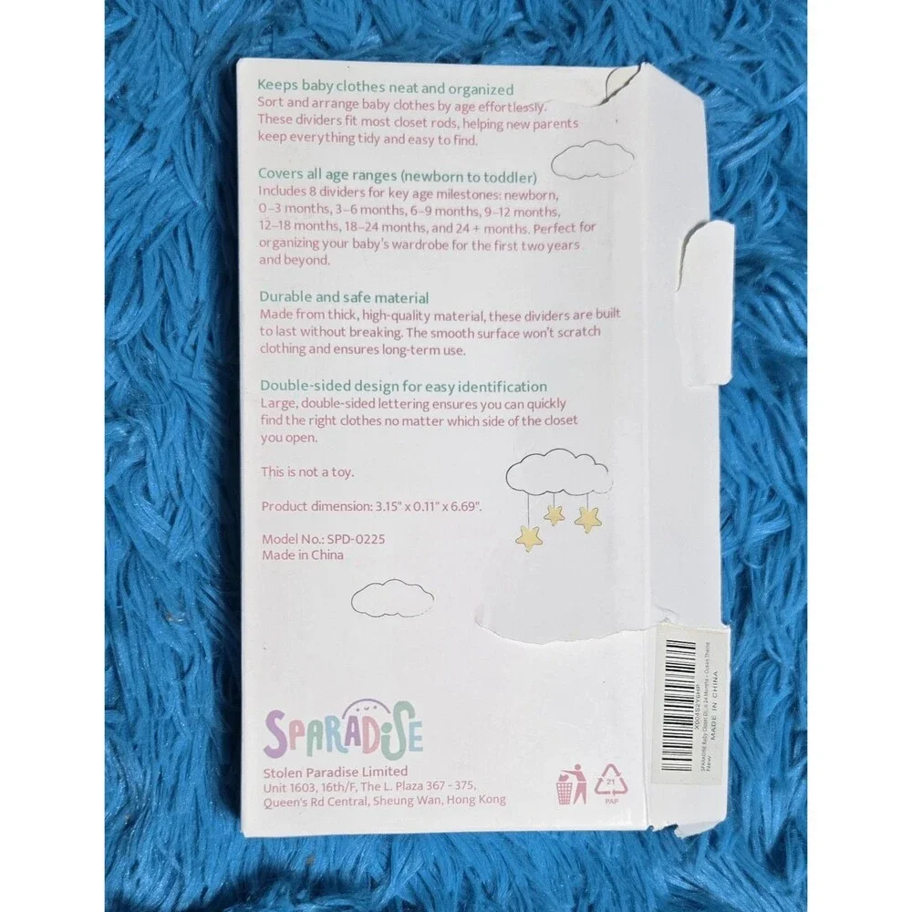 Infant Closet Hanging Sized Dividers Ocean Theme 8pc Set Newborn- 24+ Months